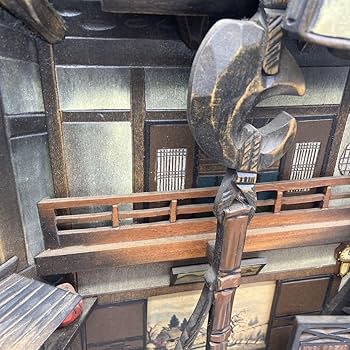 Amazon.co.jp: 田中徳斎作木彫刻古民家立体額縁古民家ジオラマ